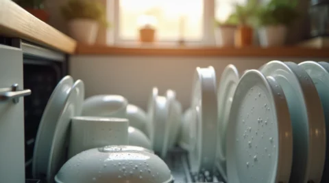 ظروف خشک نشده داخل ماشین ظرفشویی