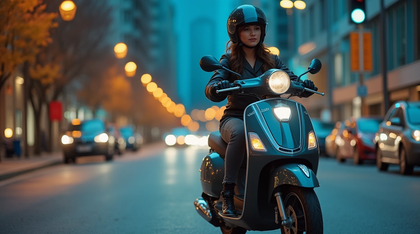 تصویری از موتور سوار زن