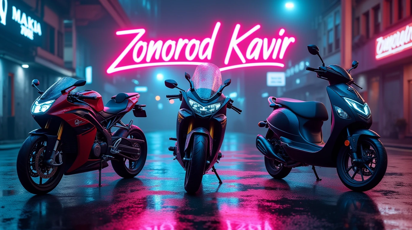 تصویری از انواع موتور سیکلت زمرد کویر