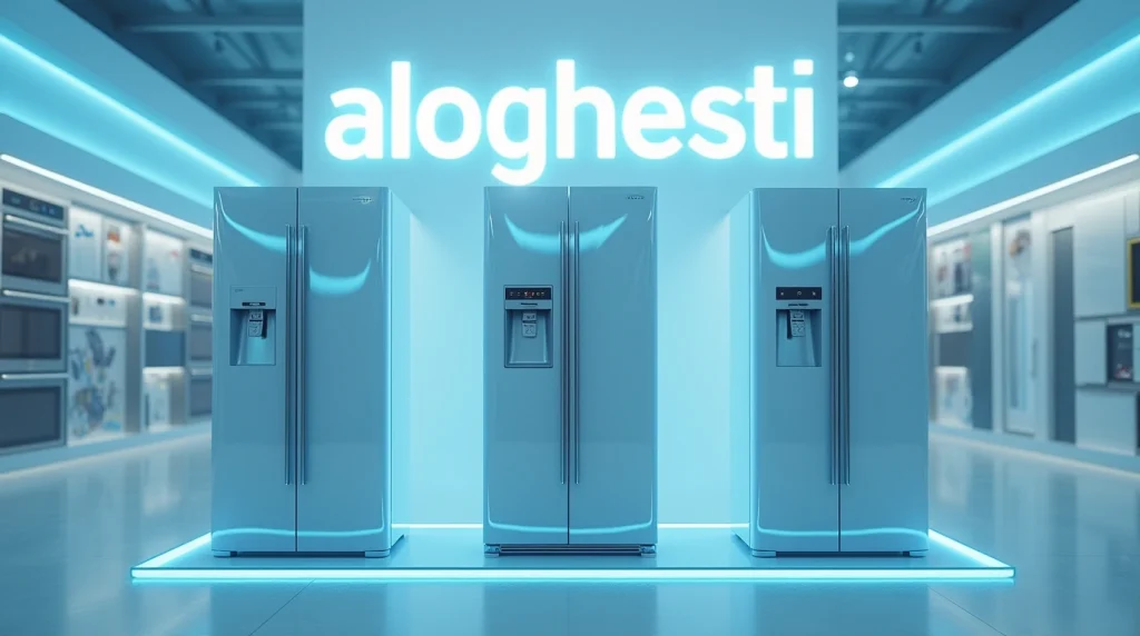 تصویری از چند تا یخچال اینورتر در کنار هم داخل یک محیط فروشگاه لوازم خانگی