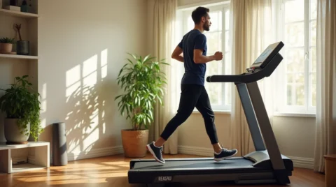 تصویری از یک تردمیل داخل یک خانه