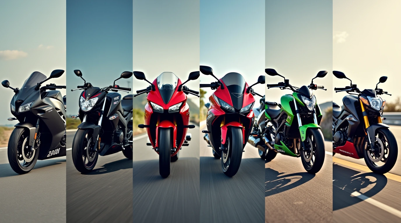 تصویری از موتور سیکلت با کابریهای متفاوت