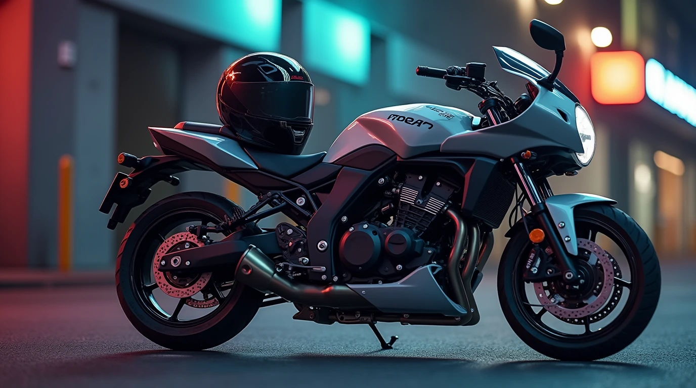 تصویری از کلاه کاسکت یکی از لوازم جانبی موتور سیکلت