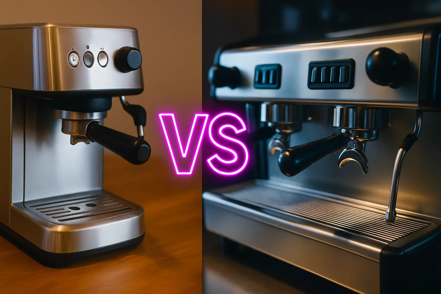 تصویری از اسپرسو ساز خانگی و اسپرسو ساز صنعتی