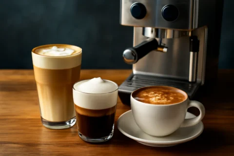تصویری از تهیه لاته، کاپوچینو و ماکیاتو در خانه