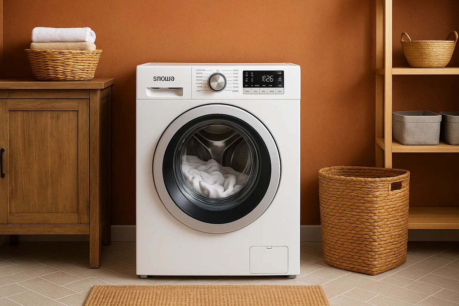 تصویری از ماشین لباسشویی در محیط لاندری