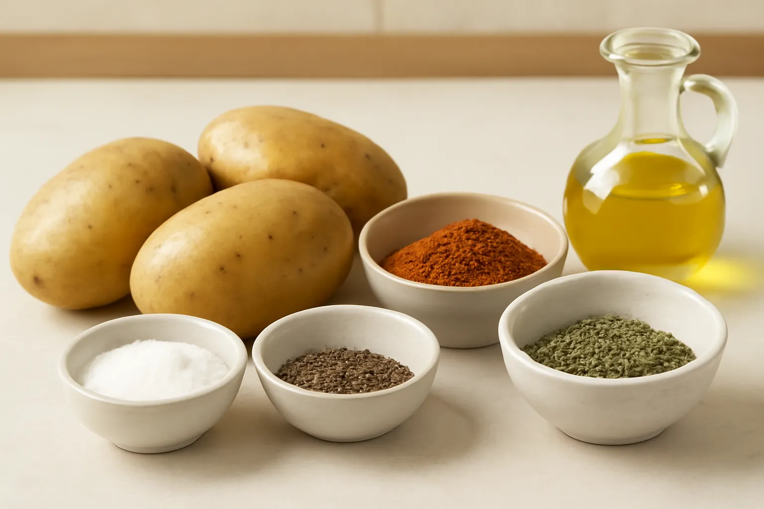 تصویری از مواد لازم برای تهیه چیپس خانگی