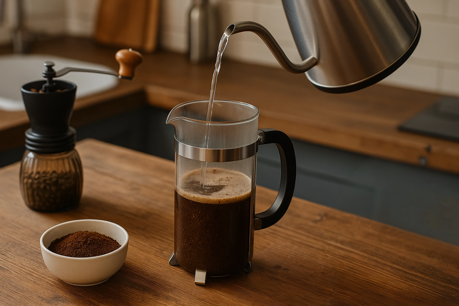 تصویری از مراحل دم کردن قهوه