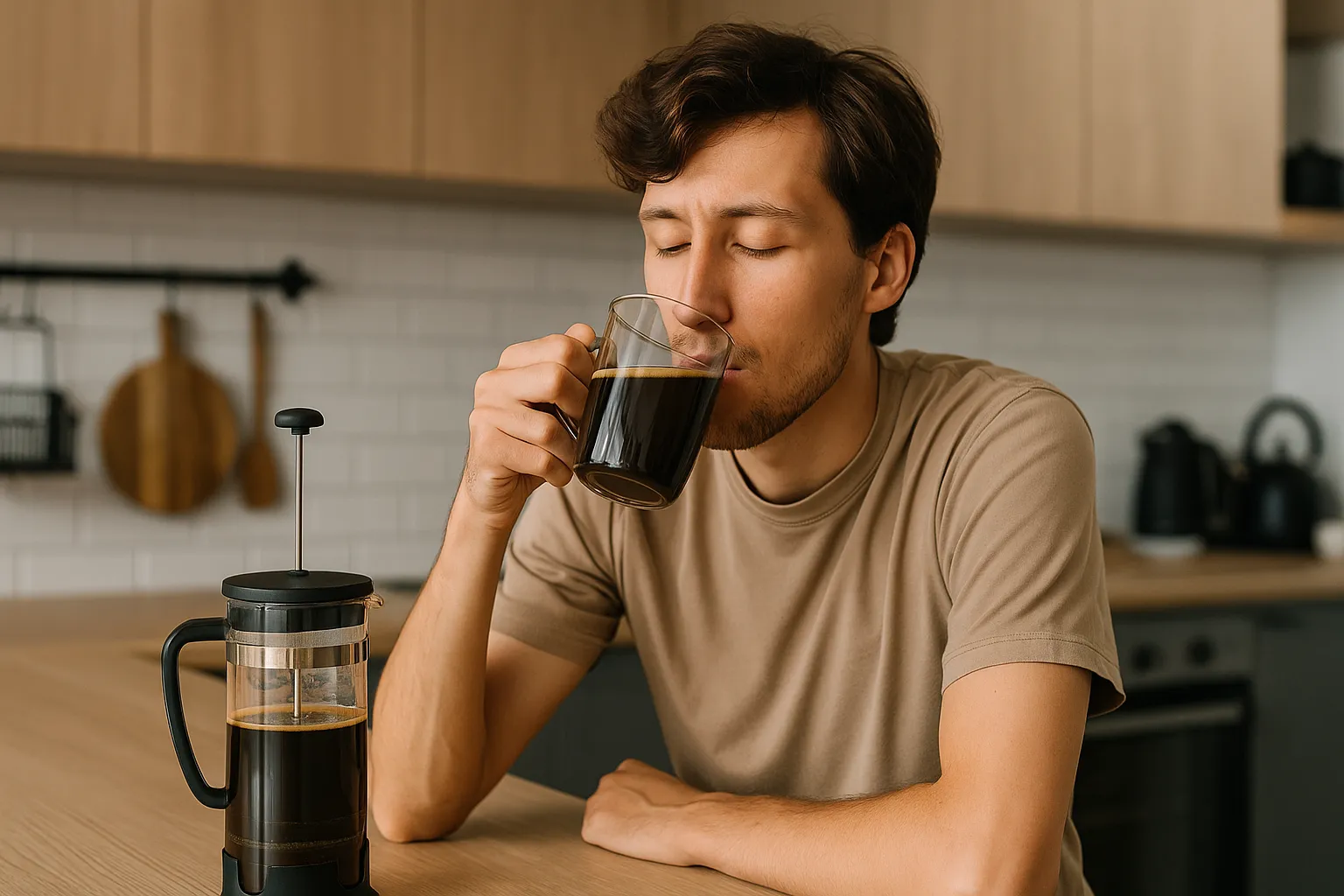 تصویری از نوشیدن قهوه فرانسوی 