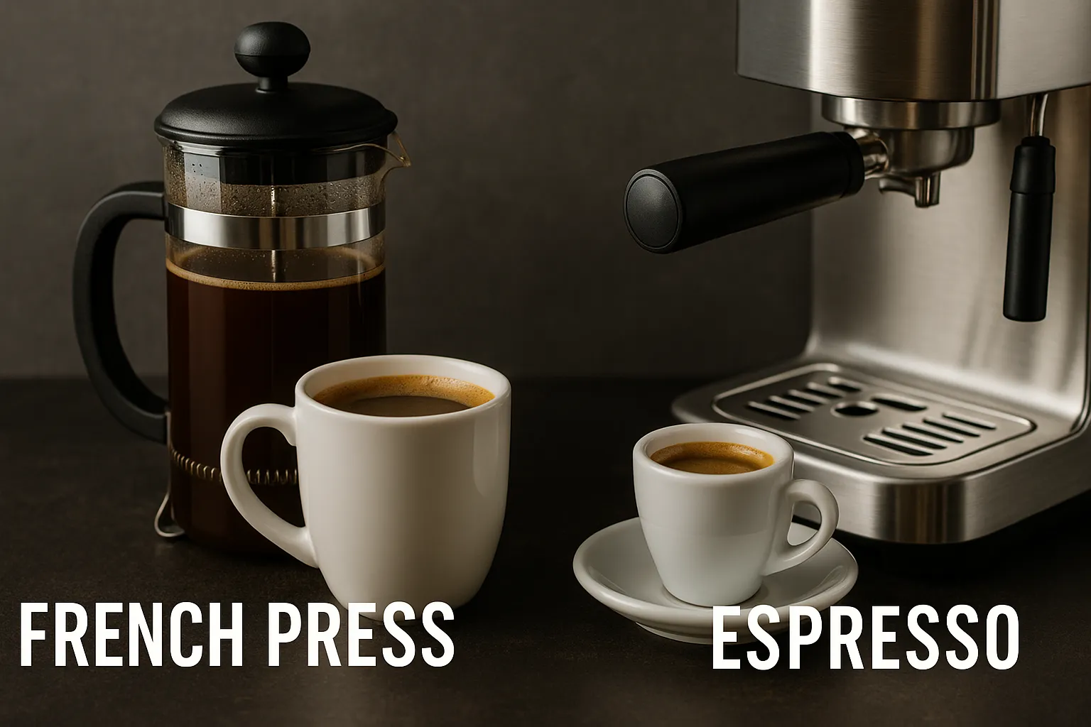 اتصویری از قهوه فرانسوی و اسپرسو 