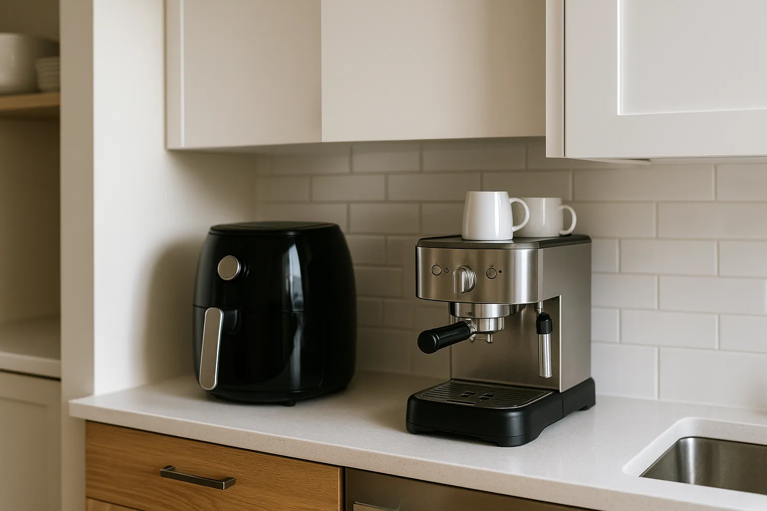 تصویری از چیدمان اسپرسشو ساز و سرخ کن