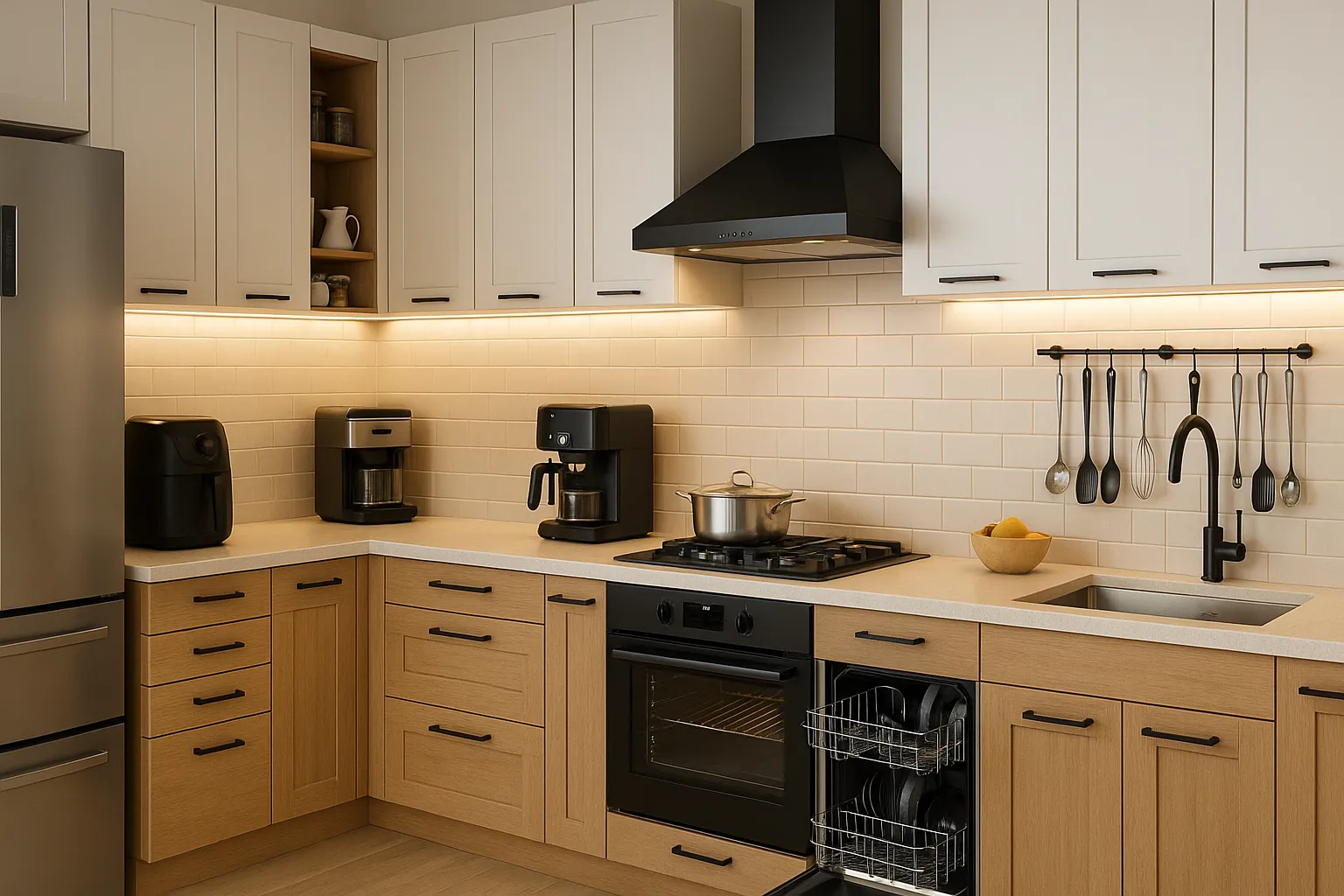 تصویری از نکته مهم برای چیدمان اصولی وسایل در آشپزخانه