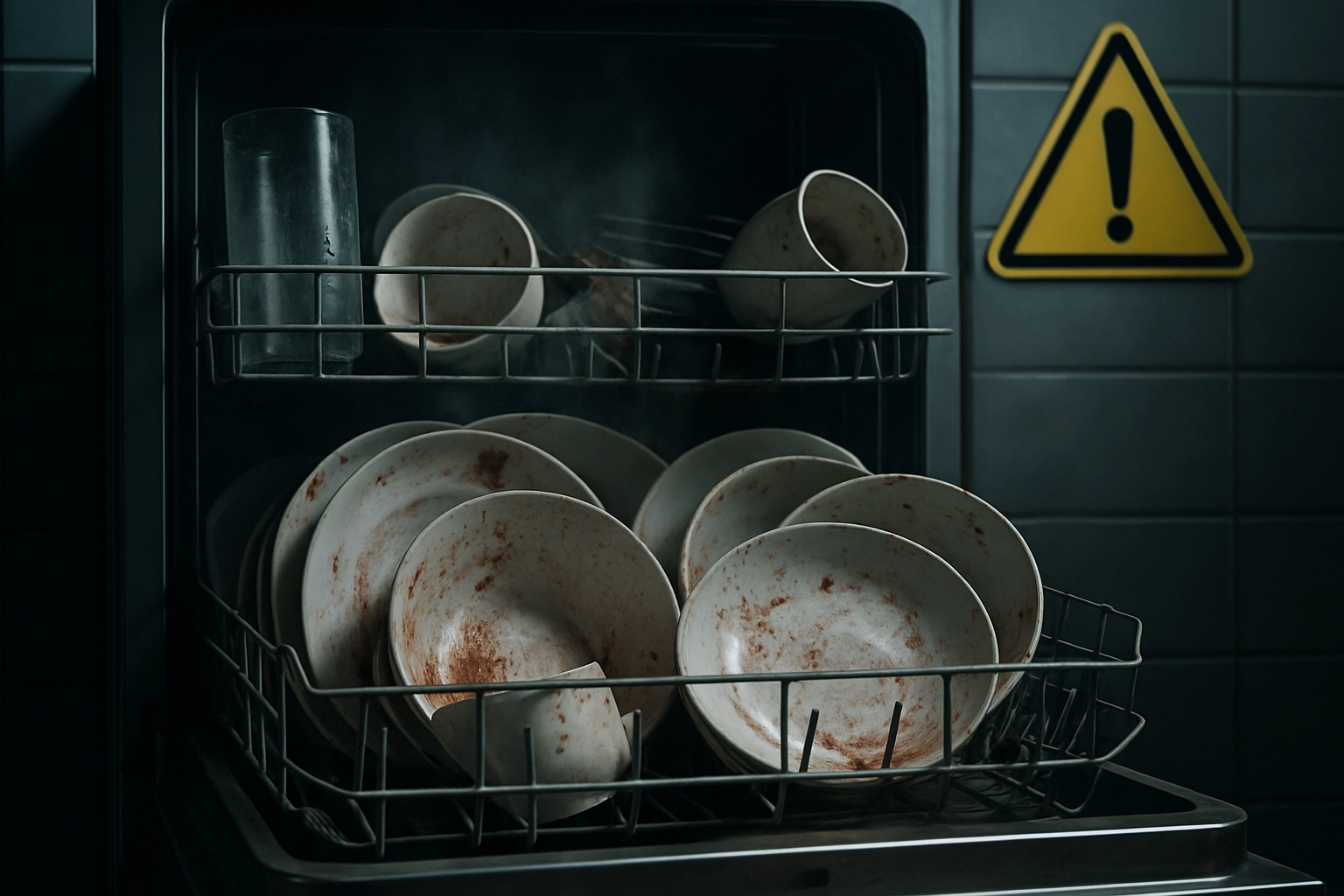 پاک نکردن باقی‌مانده غذا از ظروف