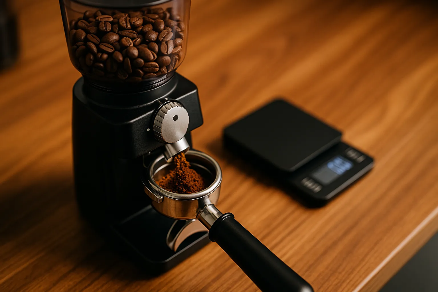 آسیاب قهوه برای درست کردن اسپرسو