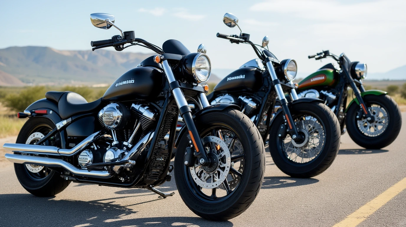 چند موتورسیکلت سنگین در جاده