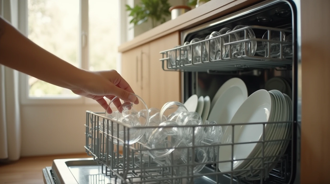 تصویری از یک ماشین ظرفشویی در آشپزخانه