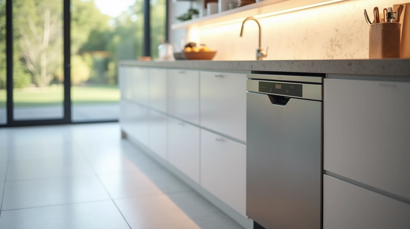 تصویری از یک ماشین ظرفشویی در آشپزخانه