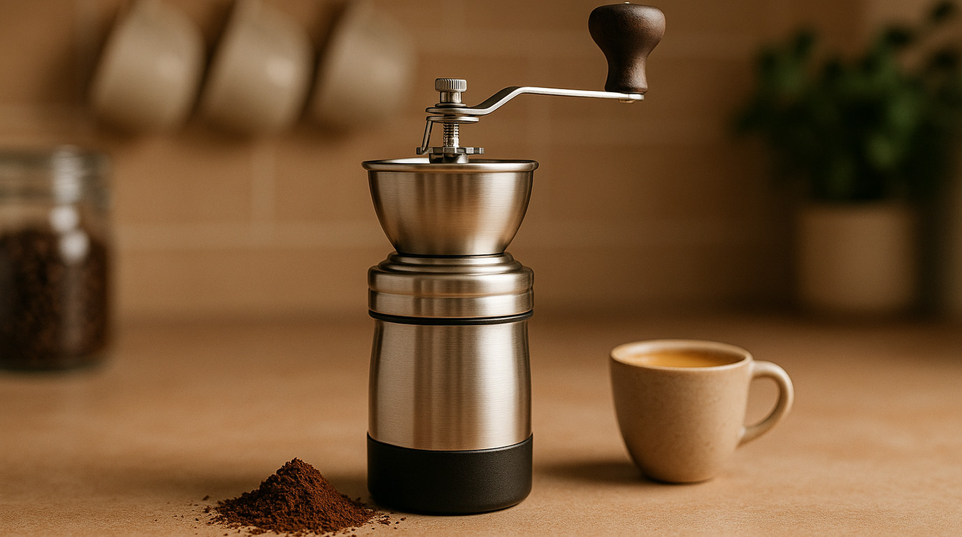 تصویری از یک آسیاب قهوه دستی