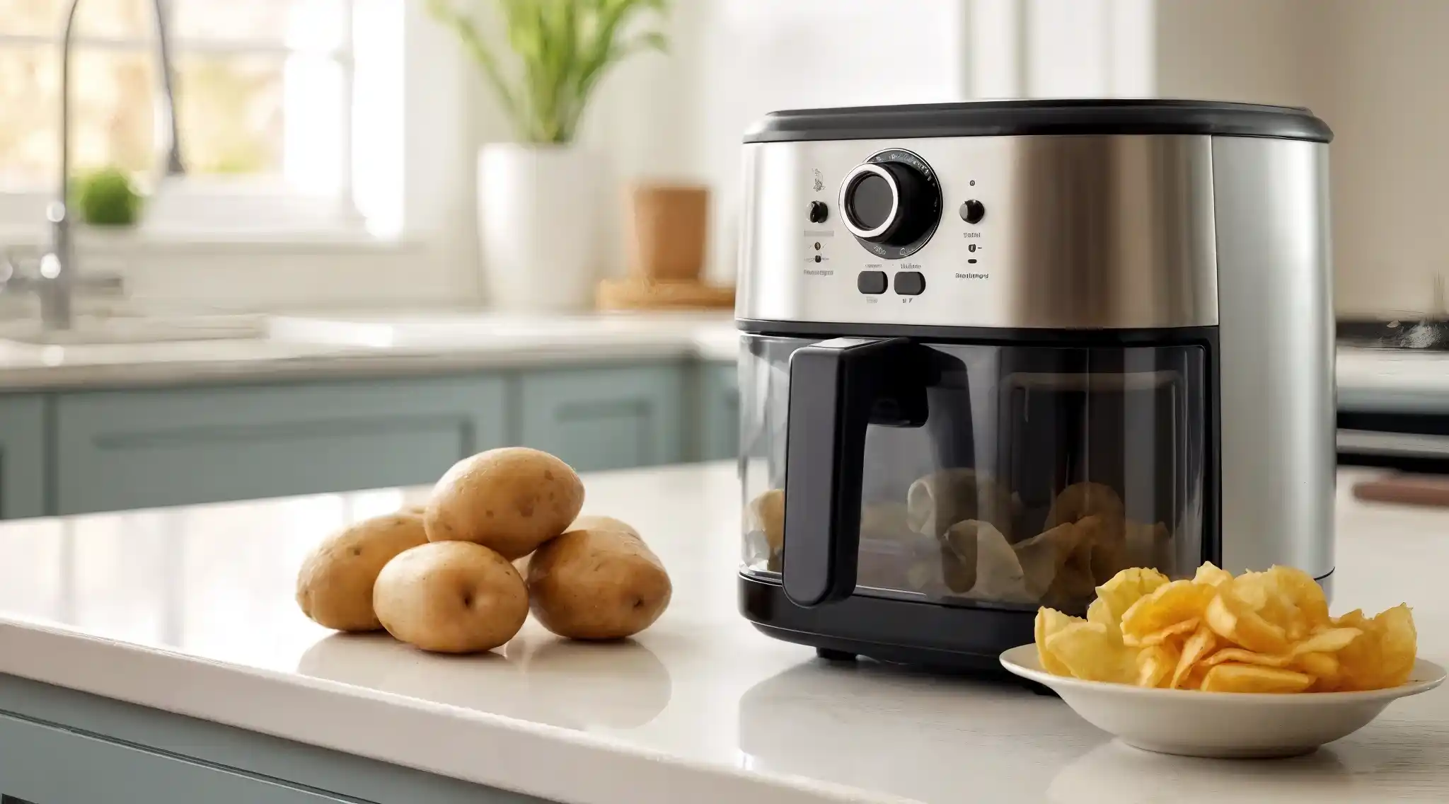 تصویری از یک سرخ کن که سیب زمینی داخلش در حال سرخ شدنه