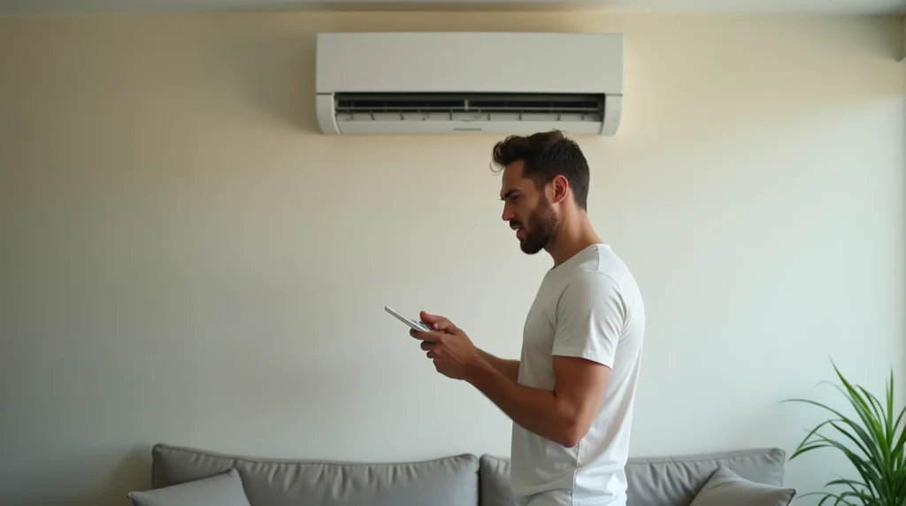 تصویری از یک کولر گازی که روشن نمی‌شود