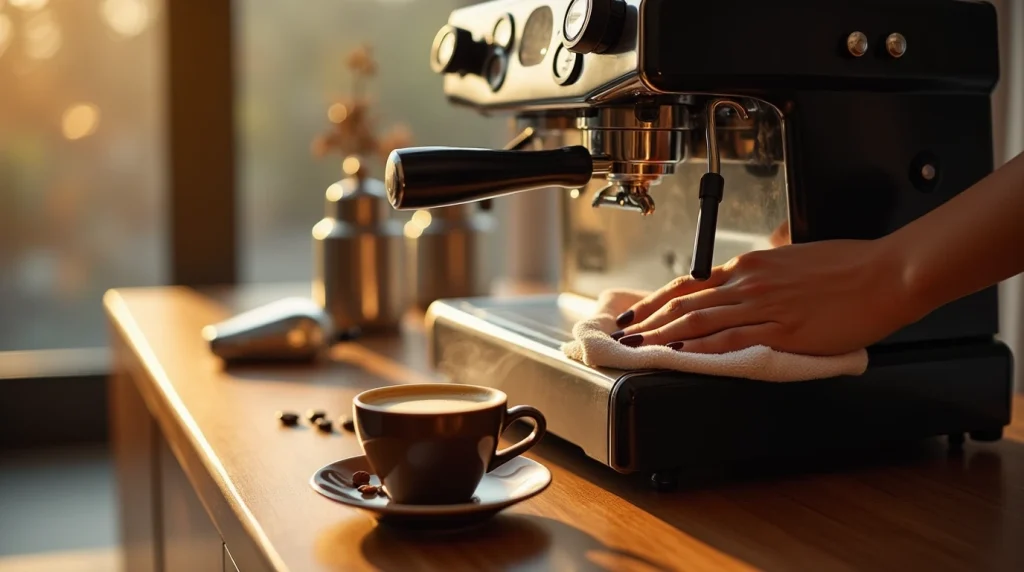 تصویری از تمیز کردن اسپرسو ساز