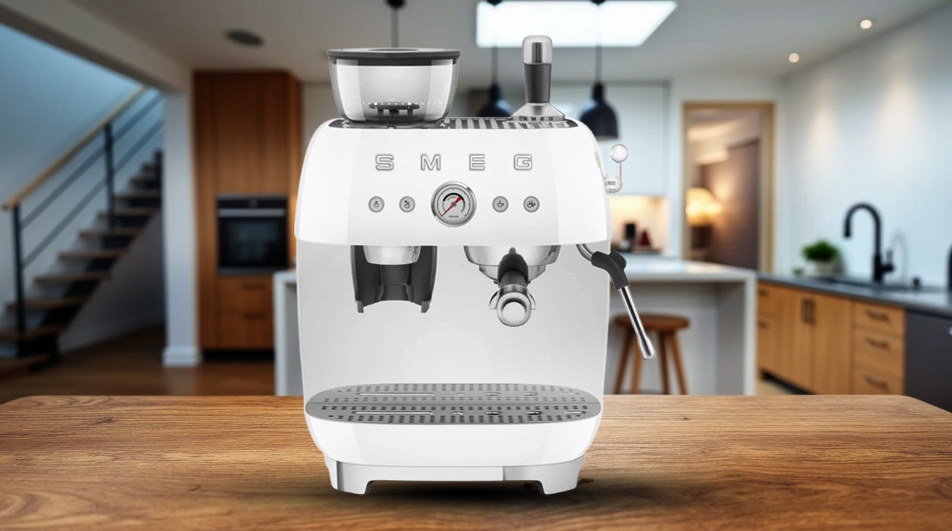 تصویری از یک اسپرسو ساز با آسیاب داخلی