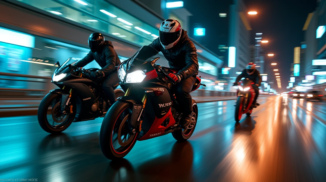 موتورسیکلت سواران در خیابان