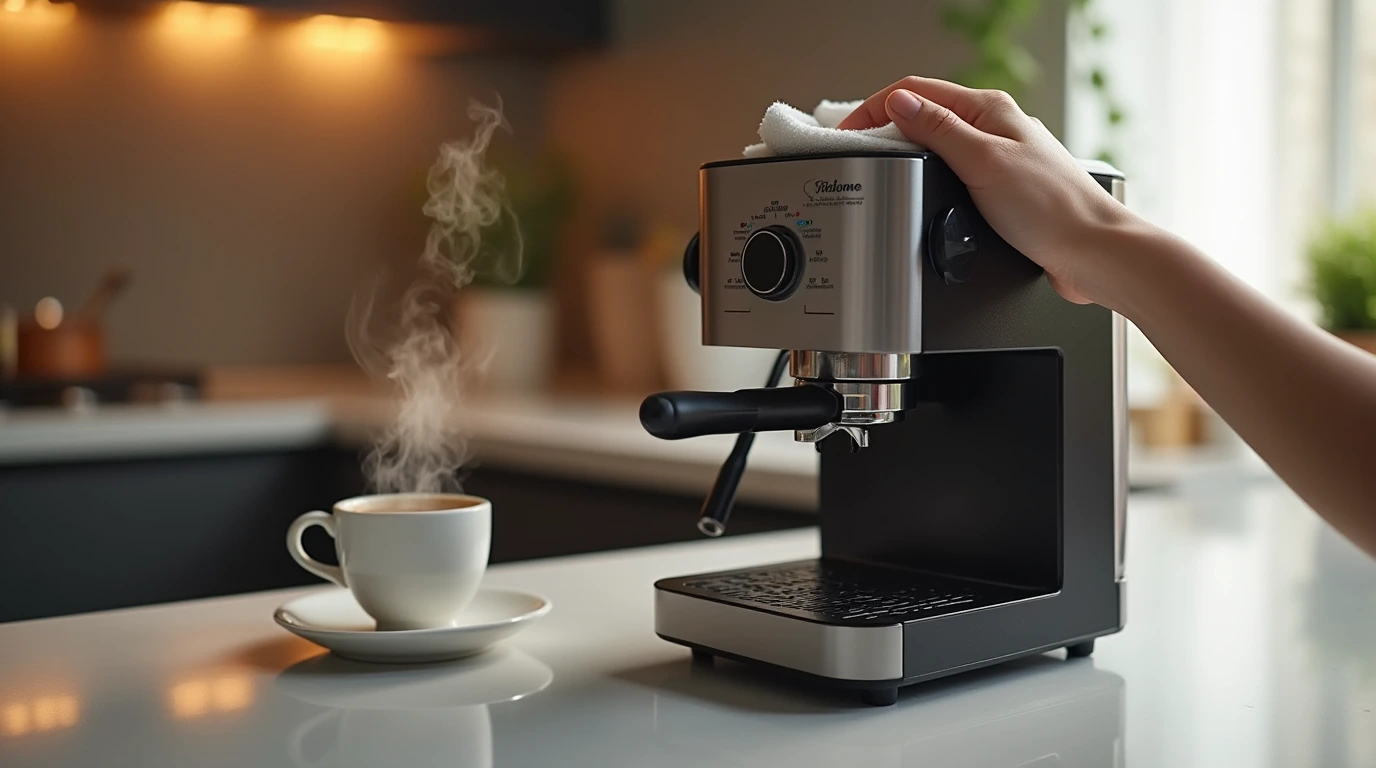 تصویری از تمیزکاری اسپرسو ساز