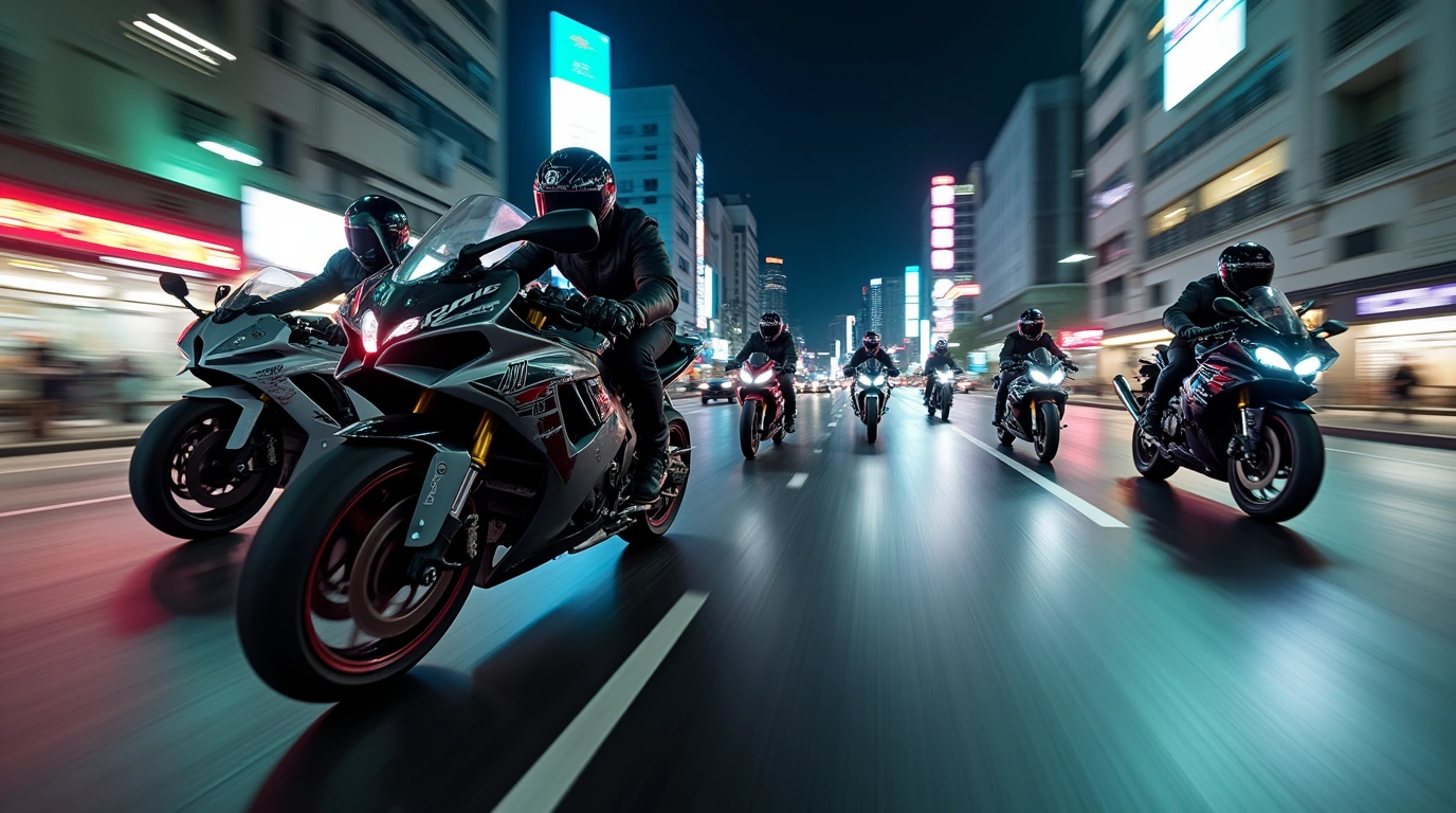 موتورسیکلت سواران با تجهیزات ایمنی