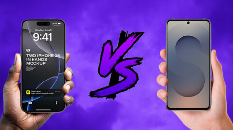 تصویری از گوشی گلکسی S25 Ultra و گوشی آیفون 16 پرو