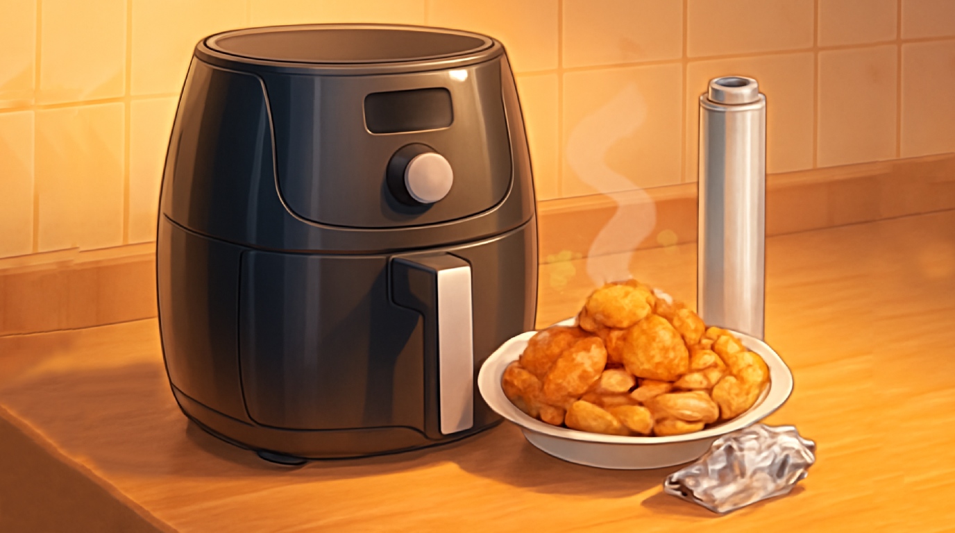 تصویری از سرخ کن به همراه فویل آلومینیومی