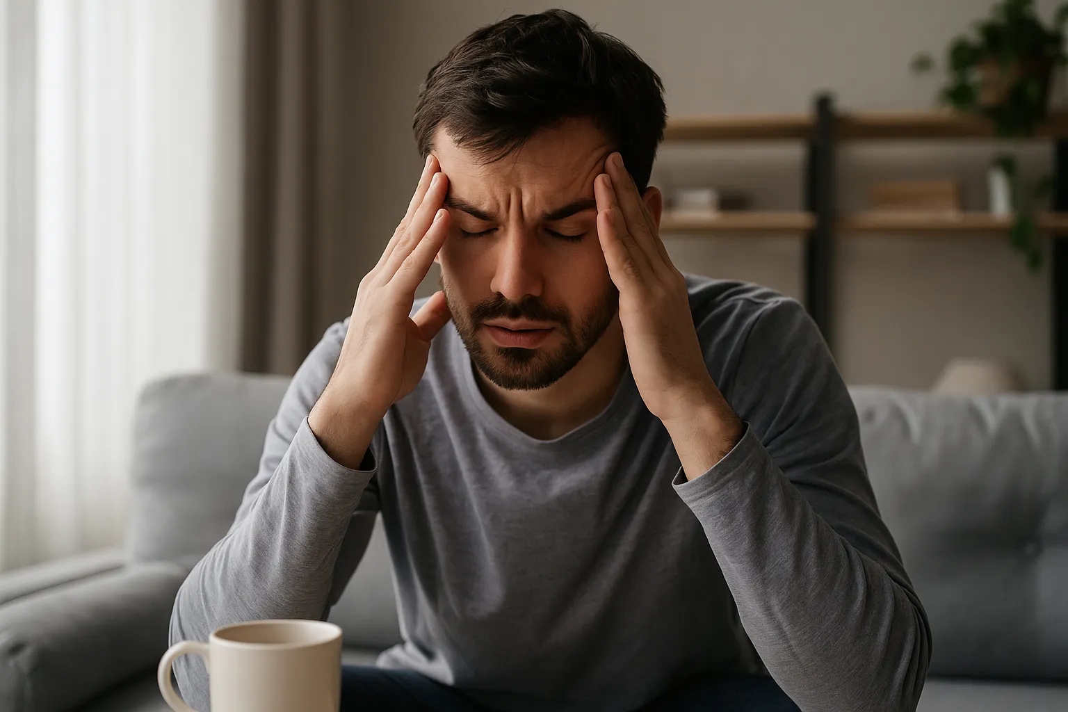 تصویری از اضطراب و بی‌قراری یک مرد بعد از چند فنجان قهوه