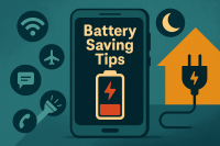 تصویری از نکاتی برای حفظ باتری گوشی در قطعی برق