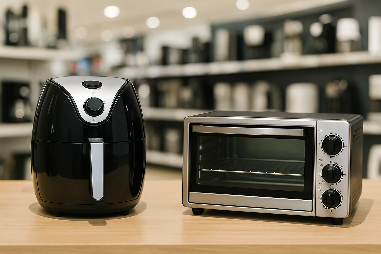 عکسی از آون توستر و سرخ کن در محیط فروشگاهی