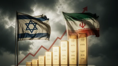 تصویری از افزایش شدید قیمت طلا بعد از حمله اسرائیل به ایران
