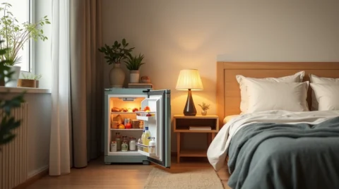 تصویری از یخچال ایستکول در اتاق خواب