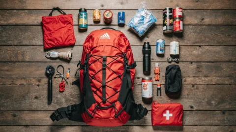 تصویری از کیف نجات به همراه وسایل مهم داخلش