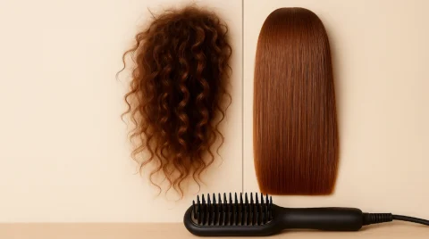 برس حرارتی برای موهای فر بهتره یا لخت؟