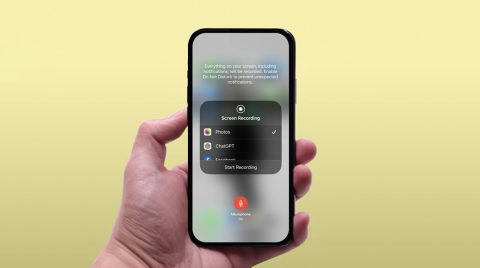 گوشی آیفون در حال رکورد شدن وفیلمبرداری از صفحه