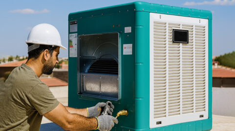 تصویری از نصب کولر آبی