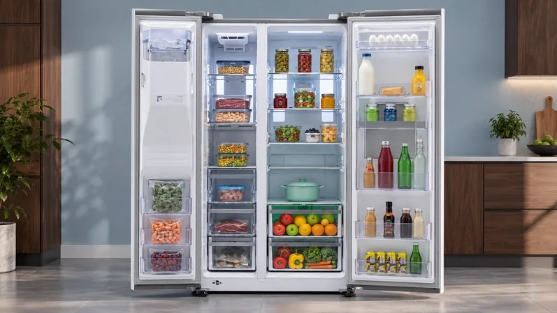 یخچال فریزر ساید بای ساید اسنوا سری آدینا مدل S2Di-S110-W/S
