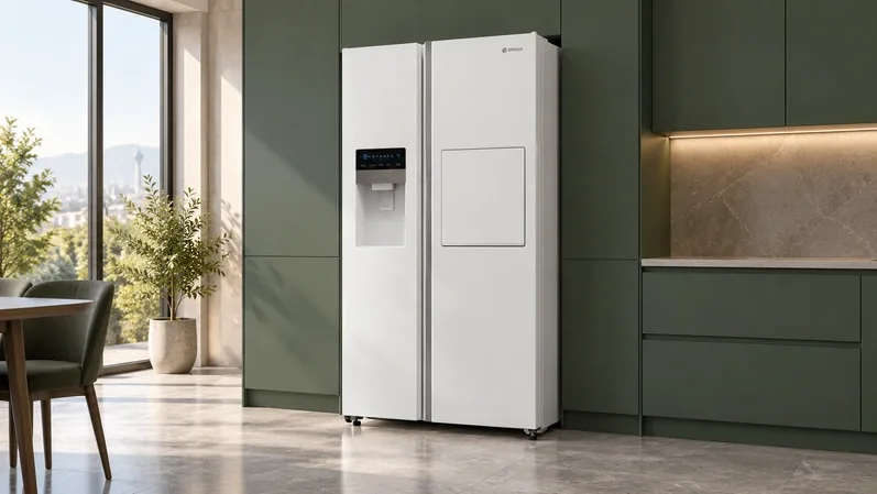 یخچال فریزر ساید بای ساید اسنوا سری آدینا مدل S2Di-S110-W/S