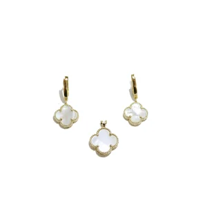 نیم ست طلا ونکلیف سنگ صدفی اسکار