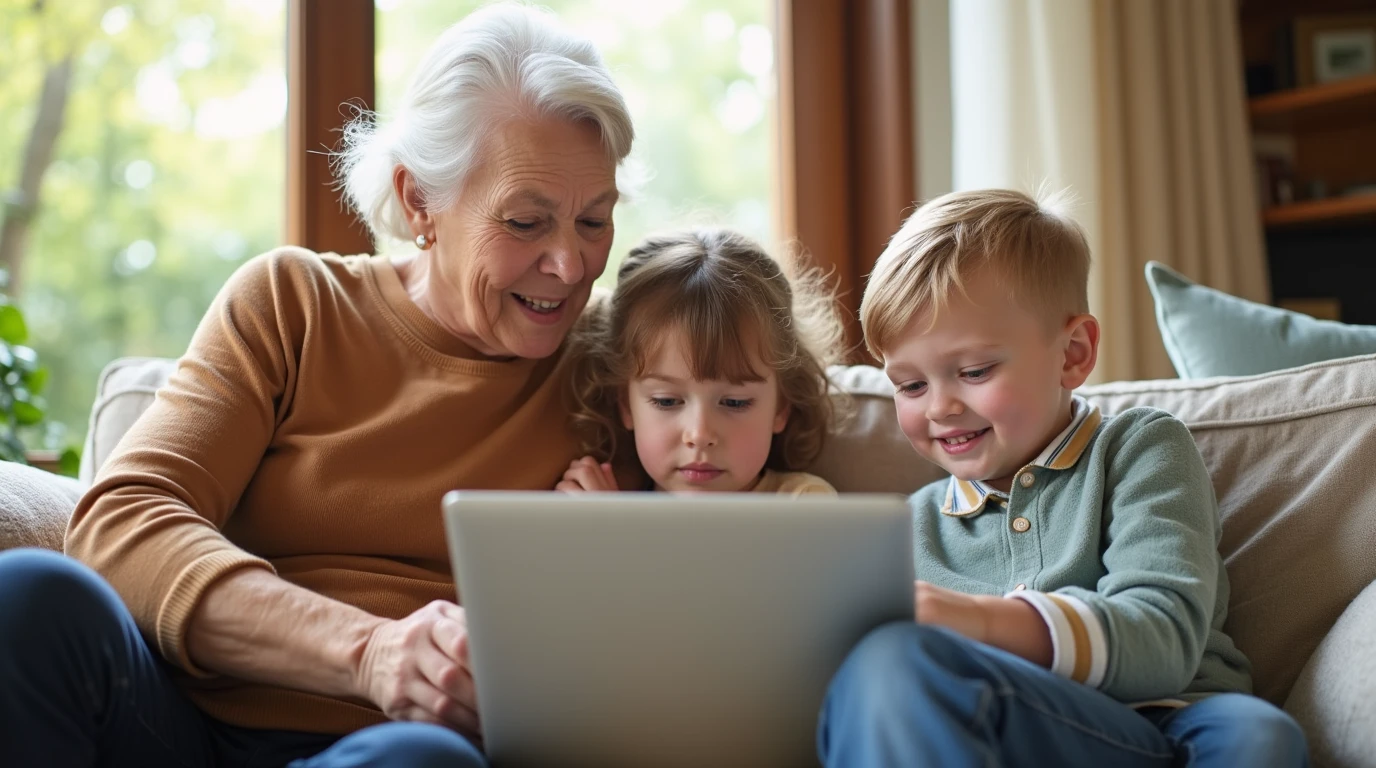 تصویری از فرد بازنشسته بعد از خرید لپ تاپ