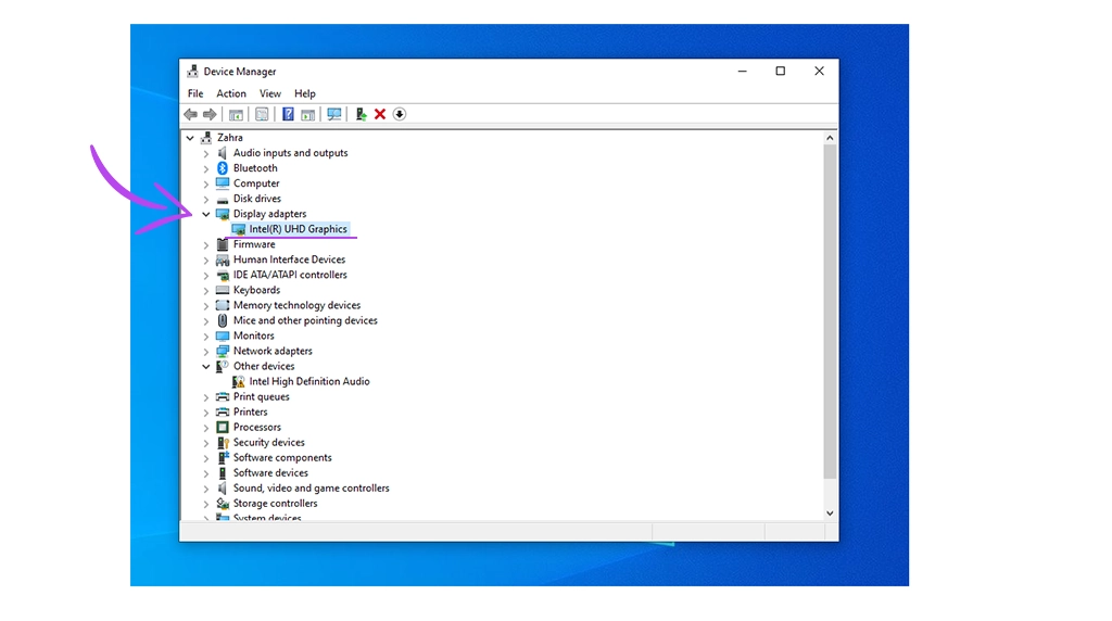تشخیص کارت گرافیک از طریق Device Manager