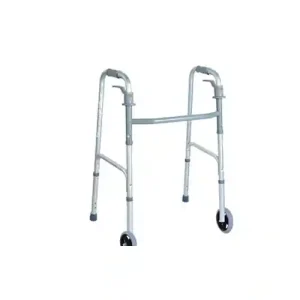 واکر آلومینیومی با قابلیت تاشو همراه با دسته اهرمی و پایه چرخدار