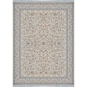 فرش 1500 شانه طرح باغ رز زمینه بژ