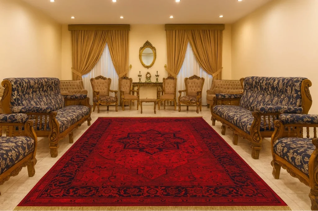 فرش ۷۰۰ شانه آکریلیک کد ۷۲۲ رنگ لاکی 1 فرش