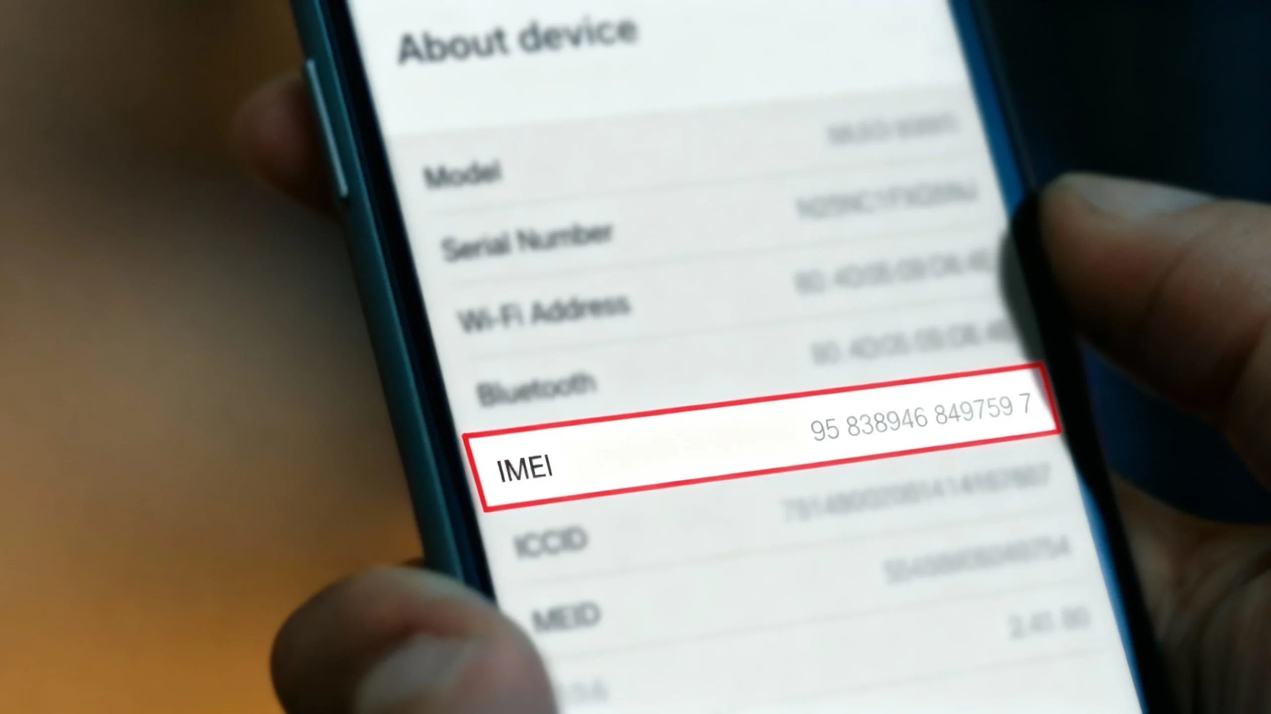 بررسی شماره IMEI گوشی