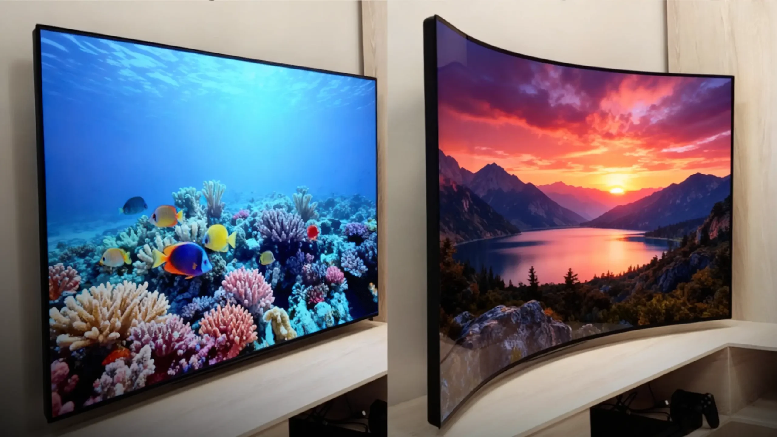 تلویزیون تخت و منحنی